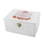 Personalised Floral Wishes White Wooden Keepsake Box