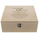 Personalised Mr & Mrs Large Wooden Keepsake Box