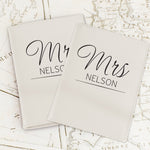 Personalised Classic Mr & Mrs Cream Leather Passport Holders