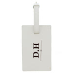 Personalised Classic Initials Cream Leather Luggage Tag