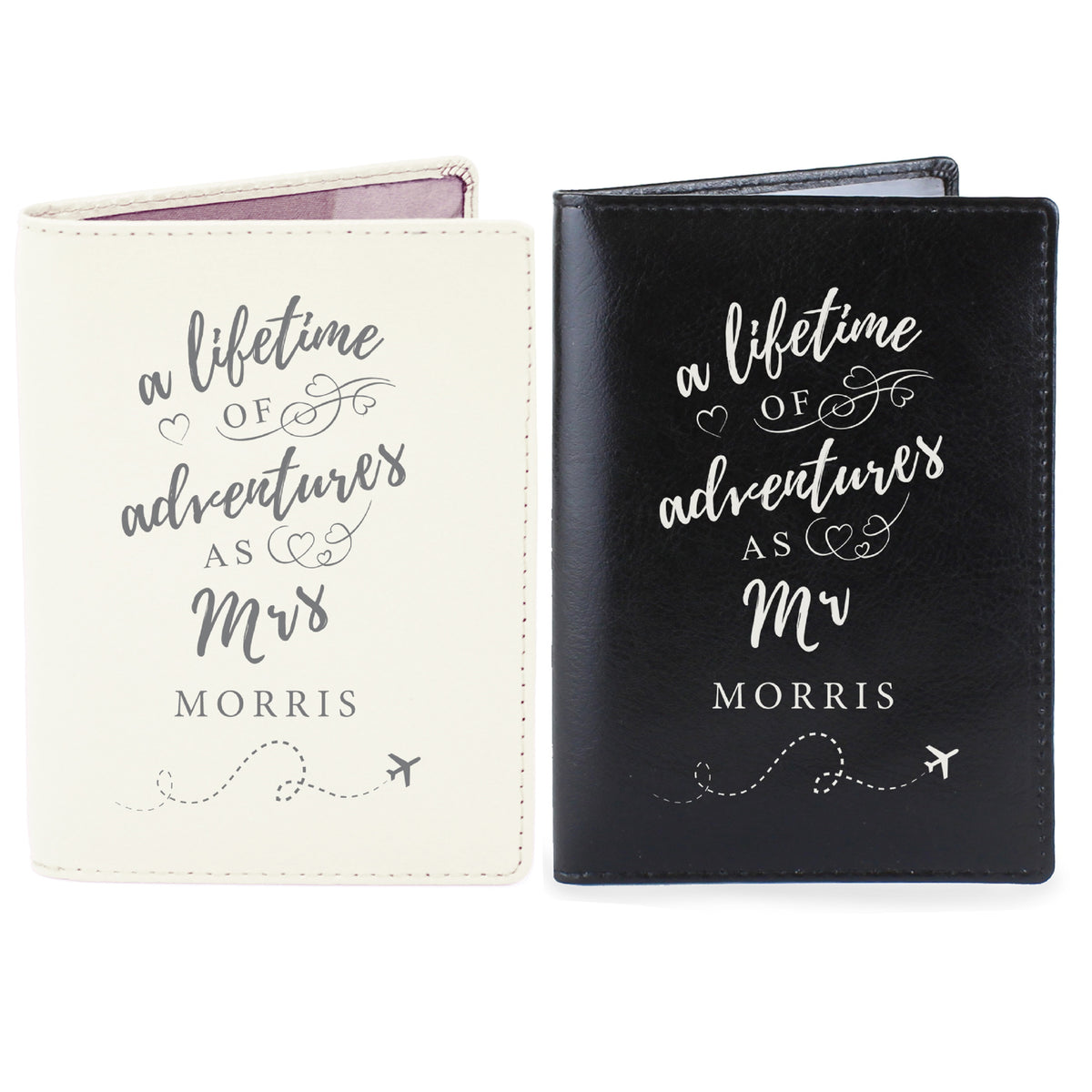 Personalised Lifetime of Adventures Couples Leather Passports
