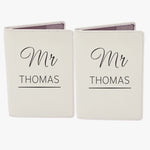 Personalised Couples Cream Leather Passport Holders