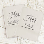 Personalised Couples Cream Leather Passport Holders