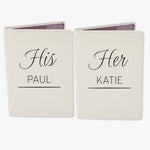 Personalised Couples Cream Leather Passport Holders