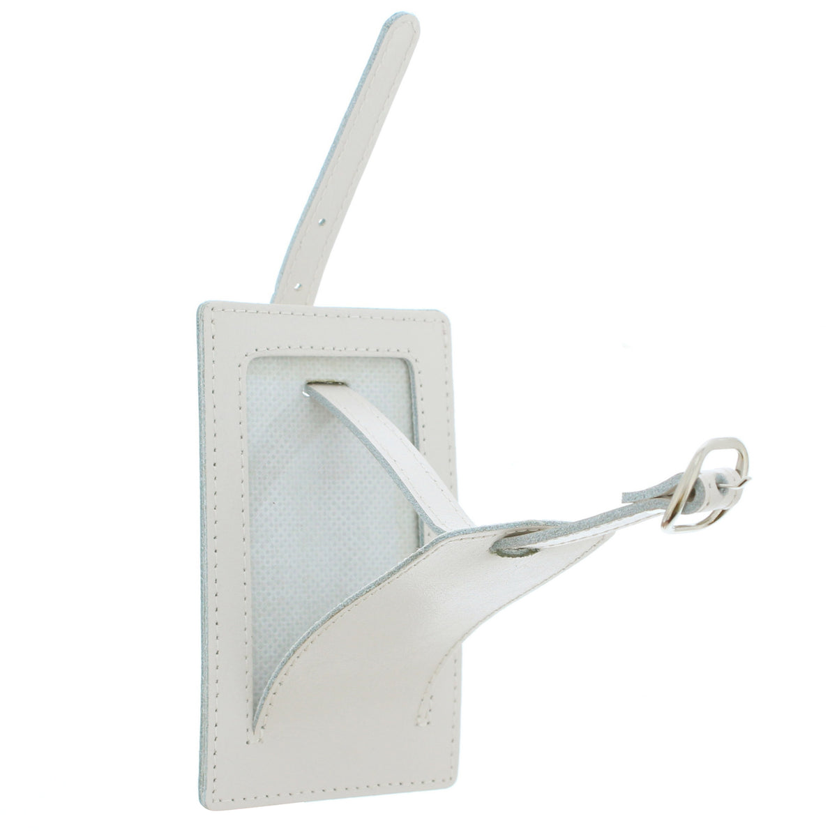 Personalised Pink Name Cream Leather Luggage Tag