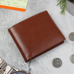 Personalised Free Text Tan Leather Wallet