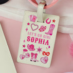Personalised Cowgirl Leather Passport Holder & Luggage Tag