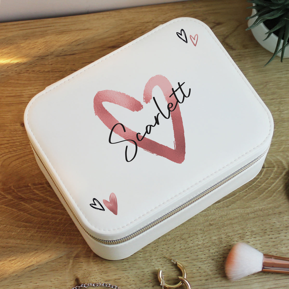 Personalised Heart Leatherette Jewellery Box