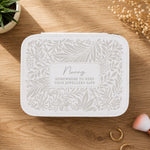 Personalised Cream Floral Leatherette Jewellery Box