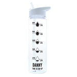 Personalised Black Hydration Tracker Water Bottle